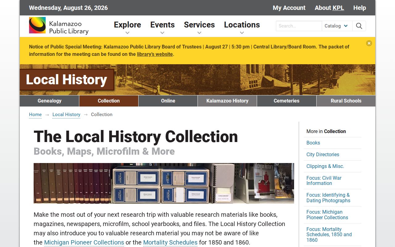 Kalamazoo city directory local history maps and newspapers collection