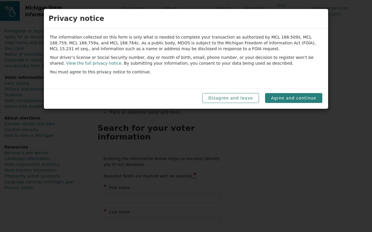 Kalamazoo residents directory voter lookup name and birth fields