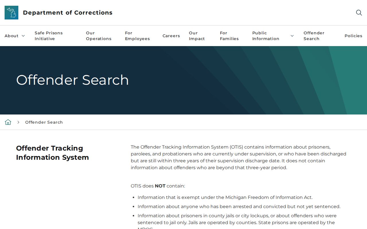 Kalamazoo residents directory Michigan OTIS supervision search